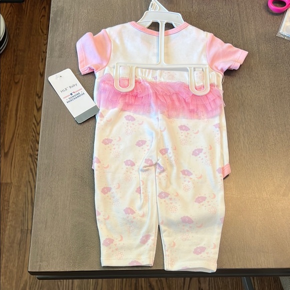 Pink and White Baby Phillies Onesie Set #516 - Picture 2 of 2